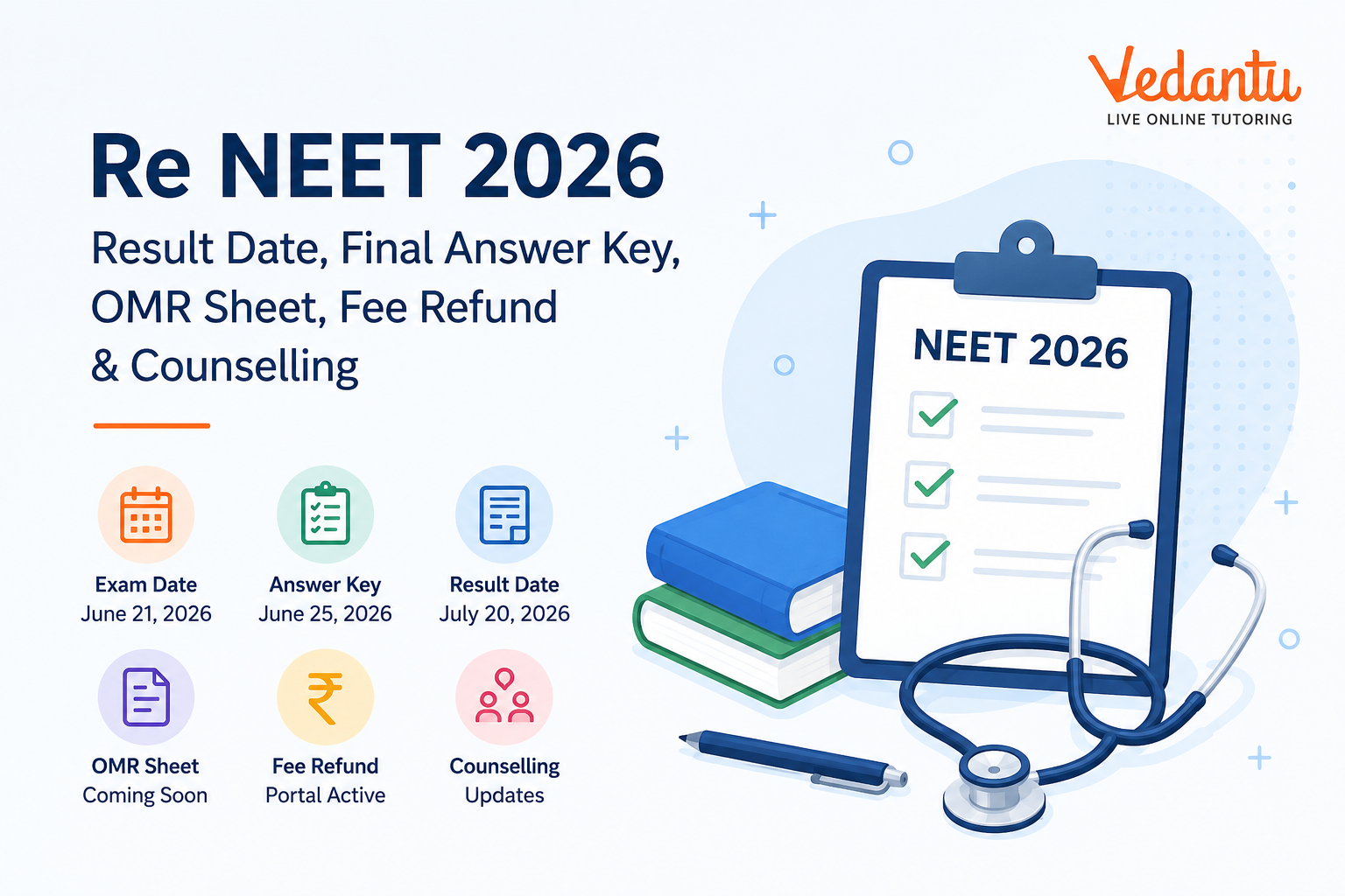 Re NEET 2026: Result Date, Final Answer Key, OMR Sheet, Fee Refund & Counselling