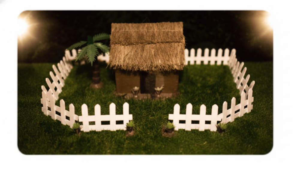 the model of a house using materials from nature, such as clay, wooden sticks, hay, grass, leaves, etc