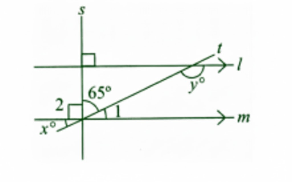 In the figures below, what angles do x and y stand for?